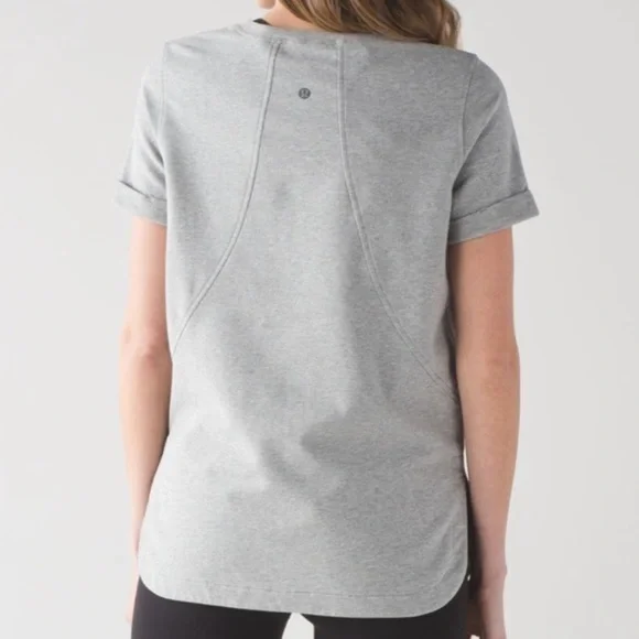 Lululemon All Time Tee Heathered Gray Size 4 - Picture 9 of 13